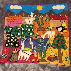 Tapestry Peruvian Tapestry      Village Scene